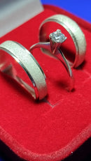 Anel de Compomisso Alianças Fosca Anel Solitário Pedra Zicônias 3 mm Prata 950 Prata 5 mm largura