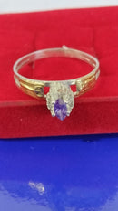 Anel de Formatura Prata 950 Símbolos Ouro 18 Kilates Pedras Zircônia