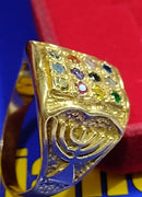 Anel Teológia Tribo de Israel 14 Gramas Pedra Zircônia