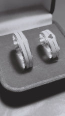 Alianças Prata Com Coração 5 mm Prata 950 de lei