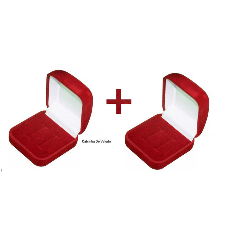 2 Caixinhas De Veludo Para Alianças Estojo Vermelho Caixa Promoção