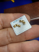 Brincos 3 Estrelinhas 10 mm Ouro 18 Kilates  0.40 Grama