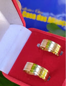 Aliança Retas Ouro 18 kilates Par 10,20 Gramas Com Risco 8 mm