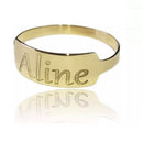 Anel Ouro 18 Kilates Com Nomes Aro 1 mm topo 2 mm Todos os Nomes