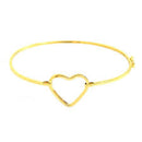 Bracelete Coração 18 kilates 5 Gramas 2 mm Oco Polido liso Trava de Segurança com Fecho resistente Modelo Amor