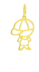 Pingente Menino Em Ouro 18k 750 Maciço 0.40 Gramas 18 mm