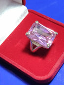 Anel  Grande Prata 950 Modelo Pedrão  20 mm x 15 mm Peso 13.60 Gramas