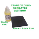 Kit Teste Ouro - Pedra De Toque Média + Ácido 18 kilates 30 ML Testa Ouro e prata