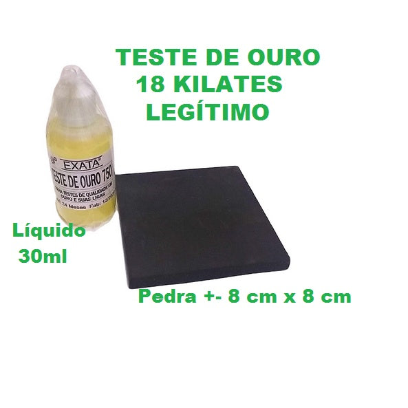 Kit Teste Ouro - Pedra De Toque Média + Ácido 18 kilates 30 ML Testa Ouro e prata