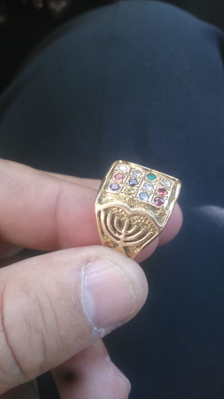 Anel tribo De Israel Ouro 18 Kilates /14 Gramas/zircônias