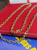 Cordão Cadeado 10 Gramas 4 mm 60 Cm Oco Ouro 18 Kilates