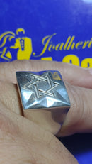 Anel Estrela de Davi Prata 950 20 mm Aberto