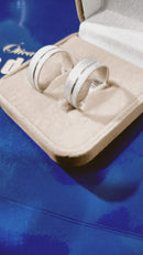 Alianças Compromisso Prata 950 Largura 7 mm Fosca e com Risco no Meio