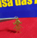 Pingente Boneca Menina 22 mm Peso 0.70 Gramas Ouro 18 Kilates