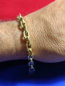 Pulseira ouro 18 kilates Cadeado 13.10,gramas 8 mm 22 Cm  Fecho Gaveta