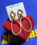Brincos 13mm Ouro 18 Kilates  1.80 Gramas
