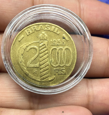 Moeda 500 Reis 1924 na Cápsula Nova para Coleção