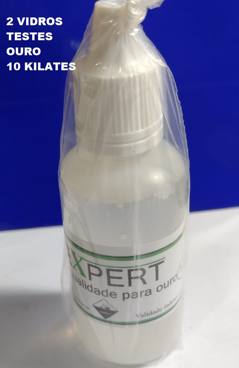 Teste de Ouro 10 Kilates com Qualidade  2 Vidros Teste 30Ml