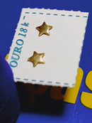 Brincos Infantil Estrelinha Ouro 18 Kilates Peso 0.30 Grama 4.50 mm
