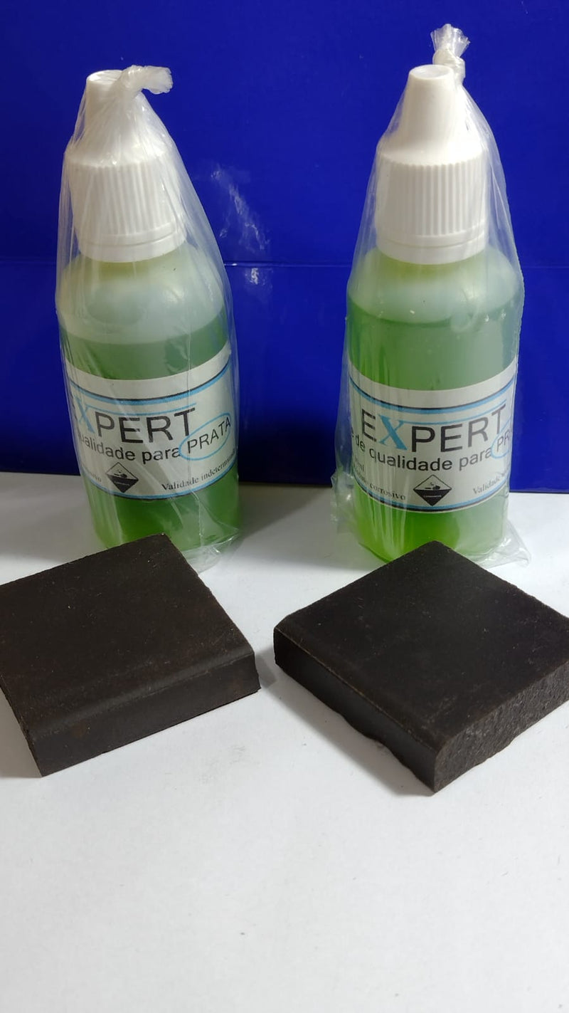 Teste prata 2 Vidros Teste 30 Ml + 2  ´Pedras de 3.80 Cm x 3.80 Cm