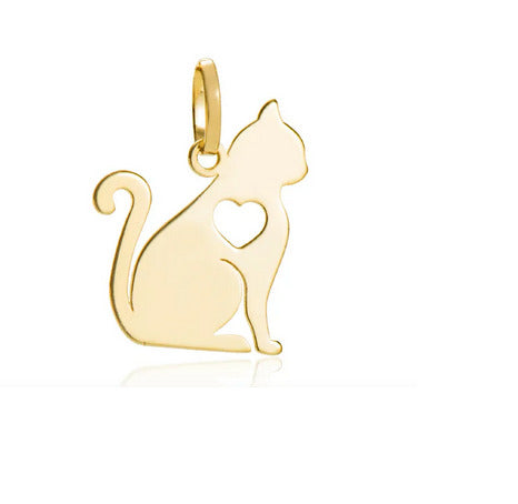 Pingente Gato Ouro 18 k Peso 2.20 Gramas 22 mm