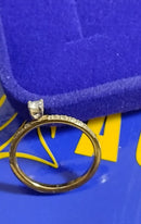 Anel Solitário Pedra 3 mm Zircônia Ouro 18 Kilates Maciço Peso 2.00 Gramas Aro 2 mm