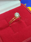 Anel Solitário 2 aros 1 ,10 Gramas Pedra Zircônia 5 mm