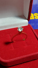 Anel Ouro 18 Kilates Solitário 2.40 Gramas Anel Com 1 Pedra Zircônia de 3 mm  Originais de qualidade