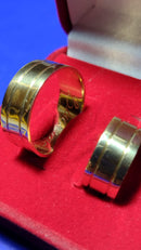 Alianças Com 2 Riscos Ouro 18 Kilates Noivado Casamento Bodas 10 mm 12 Gramas Maciço Polidas Resistente