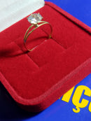 Anel Solitário Ouro 18 Kilates 1 Grama Pedra Zircônia 5 mm Temos pedras de todas as cores