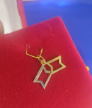 Pingente Estrela de Davi Dupla Ouro Amarelo e Branco Peso 0.30 Grama Ouro 18 Kilates 11 mm