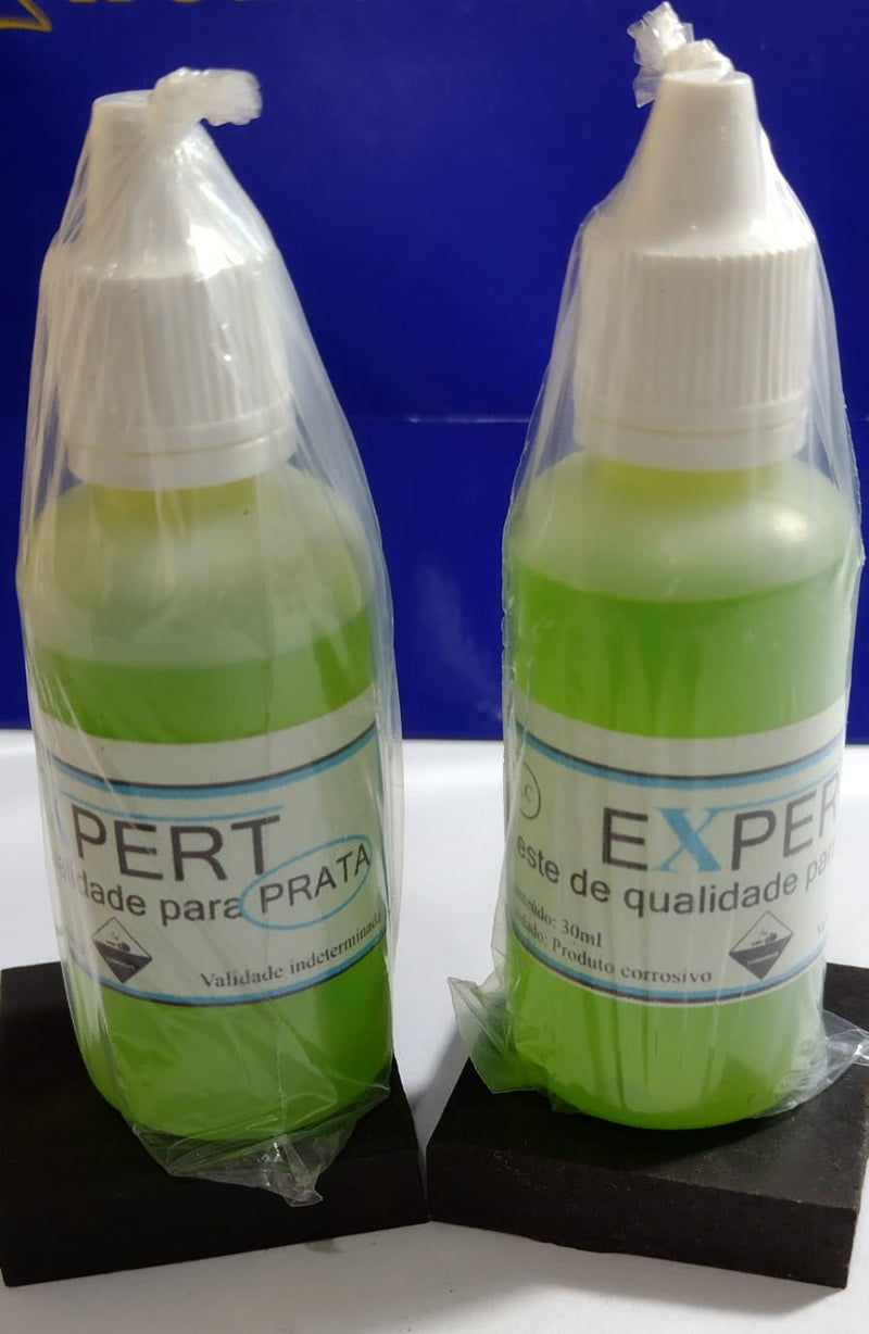 Teste prata 2 Vidros Teste 30 Ml + 2  ´Pedras de 3.80 Cm x 3.80 Cm