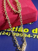 Cordão Novo Cadeado Peso 15.50 Gramas 65 Cm 4.4 mm Oco