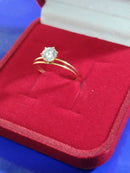 Anel Solitário 2 aros 1 ,10 Gramas Pedra Zircônia 5 mm