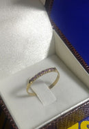 Anel Meia Aliança Rubi Pedra 0.50 mm Peso 1.10 Grama Ouro 18 Kilates