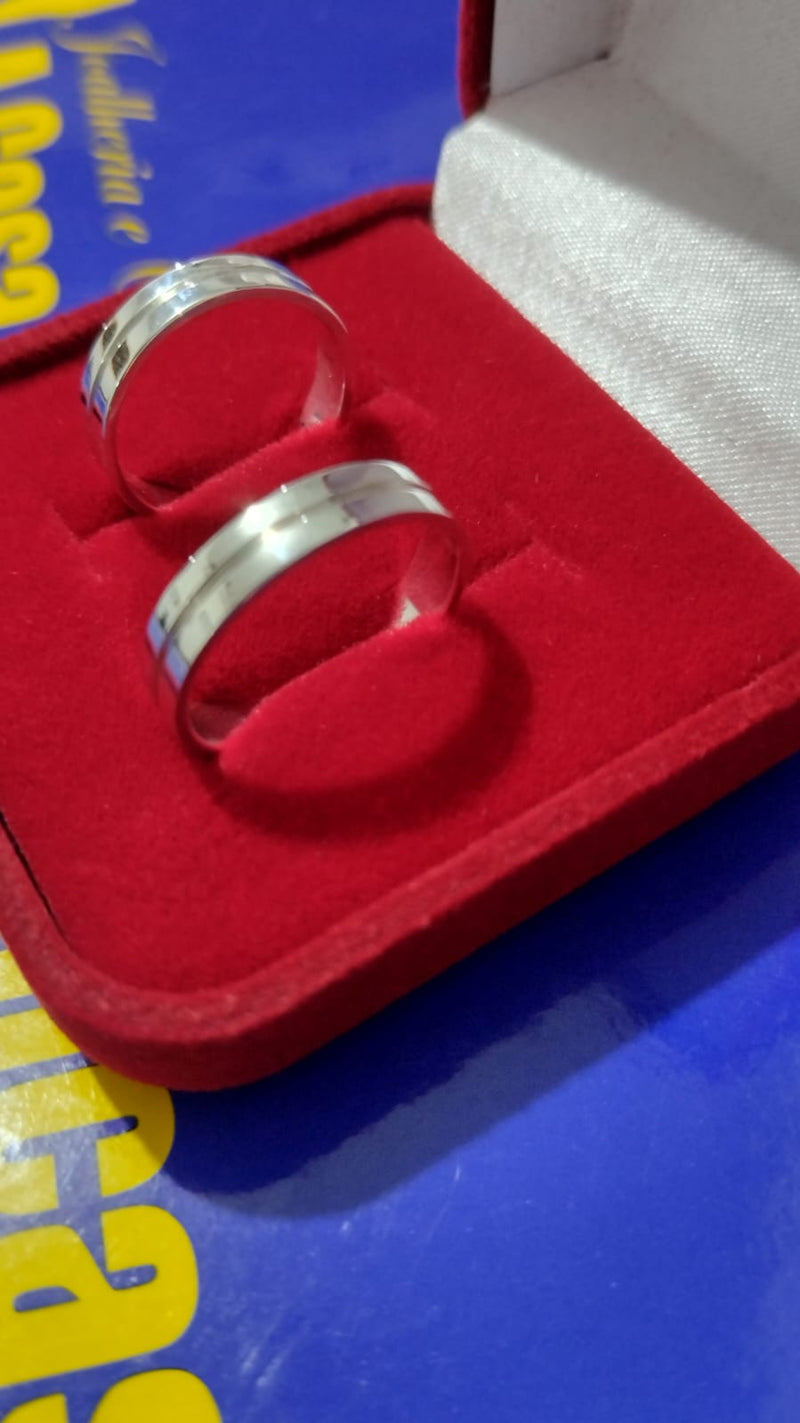Par Alianças Prata 950 de lei 5 mm