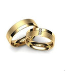 Anel Aliança Noivado e Casamento Ouro 18 Kilates 3 Pedras Brilahntes Anatômicas