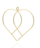 Pingente Coração Duplo  Ouro 18 kilates 1.60 Gramas 18 mm