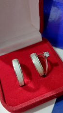 Alianças de Compromisso + Anel Solitário Prata 950 Largura 5 mm Pedra Solitário 3 mm Temos todas as cores de pedras