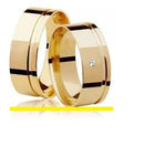 Par Alianças Casamento Ouro 18 Kilates Alianças Noivado 18 Gramas  8 mm Pedra Brilhante 2 mm