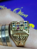 Anel Teológia Tribo de Israel 14 Gramas Pedra Zircônia