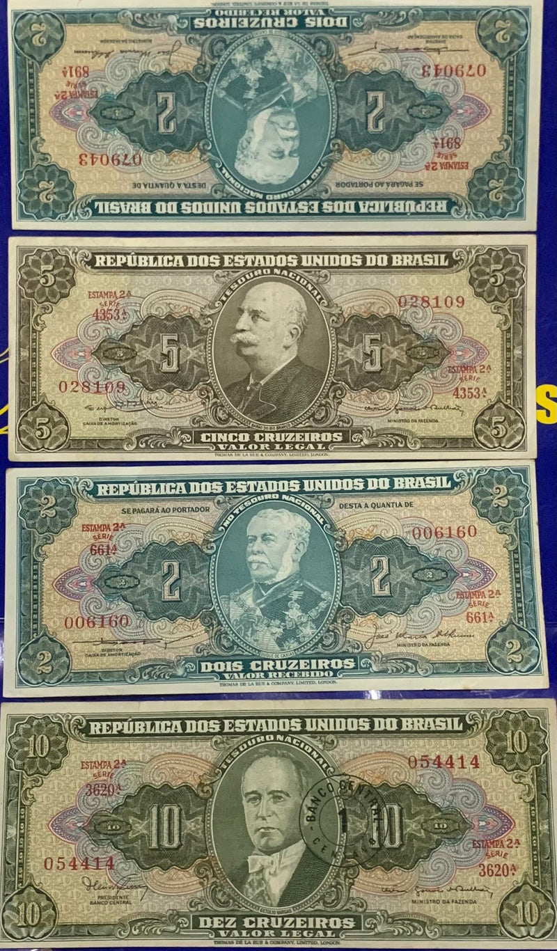 7 Cédulas Banco Central do Brasil Antigas Coleção  Nova, Raras e Colecionáveis