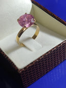 Anel Ouro 18 Kilates Pedra 10 mm Zircônia Peso 3.50 mm