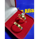 Par de alianças 5 mm 6 gramas Maçico com anel solitário 1 gramas pedra 3 mm