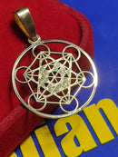 Kinitial Metatron Cube Pingente Religioso Símbolo Meditação  Aniversário Presente 2.50 Gramas 33 mm