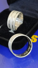 AliançasFosca com Risco Casal Prata 950 Namoro ,Compromisso Noivado 10 mm