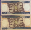 2 Cédulas 500 Cruzeiros