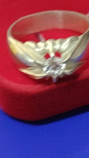 Anel Pé de Cabra Prata 950 Pedra Zircônia 5 mm