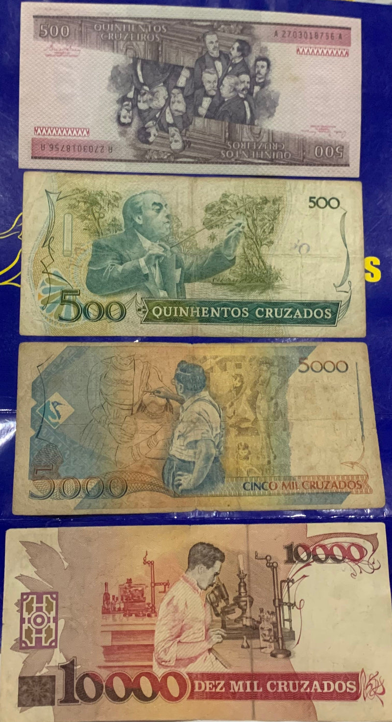9 Cédulas Nacionais Antigas Coleção  Nova, Raras e Colecionáveis