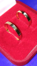 Alianças de Casamento Ouro par 18 Kilates brilhosa Maciça Maciças